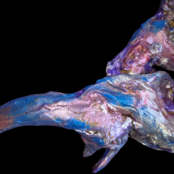 Driftwood and resin metallic painted with crystals, beads and succulents - Picture 15 of 15